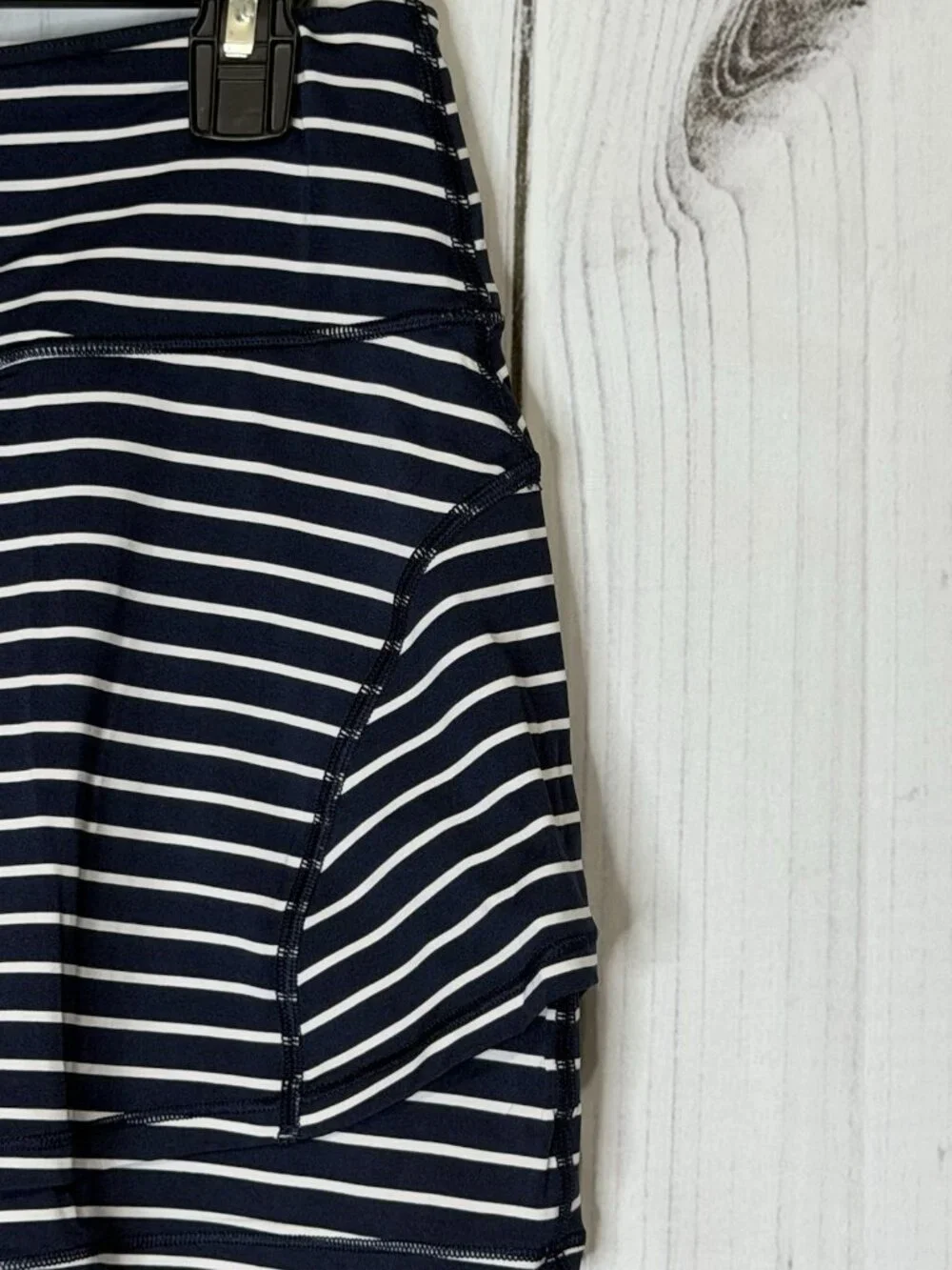 Athleta Stripe Stealth TruCool Skirt Skort Navy Blue White 210121 Size Large